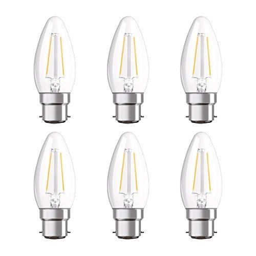 Osram Ampoule LED Filament, Forme flamme, Culot B22, 2,1W Equivalent 25W,  220-240V, claire, Blanc Chaud 2700K, L 405289996222 - Cdiscount Maison