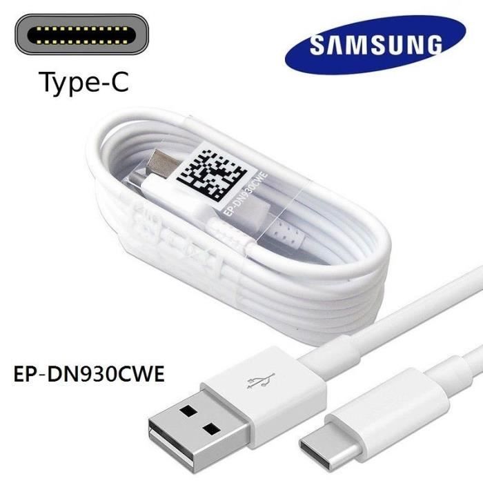 Cable Telephone - Connectique Telephone - SAMSUNG - CBLE TYPE C USB ORIGINAL SAMSUNG BLANC EP-DN930CWE