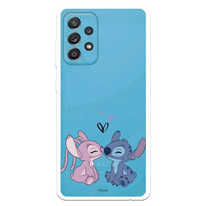 Coque pour Samsung Galaxy A52 5G Officielle de Disney Angel & Stitch Bisou Lilo & Stitch