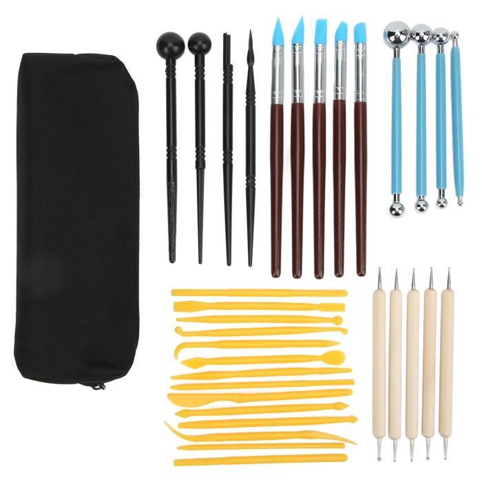Set De 4 Outils De Modelage à Boules Pour Pâte à Sucre - Double Extrémité, Acier Inoxydable, Poignée Caoutchouc, Pour Décorations De Gâteaux