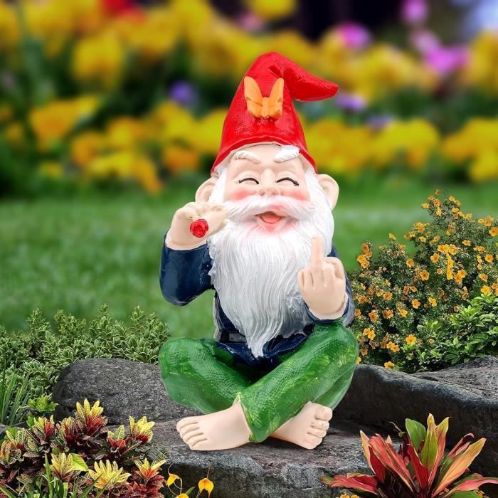 YARCHONN Lot de 5 Nains de Jardin Miniatures en résine, décoration d'elfe Amusante pour terrasse YARCHONN Lot de 5 Nains de Jardin Miniatures en résine, décoration d'elfe Amusante pour terrasse