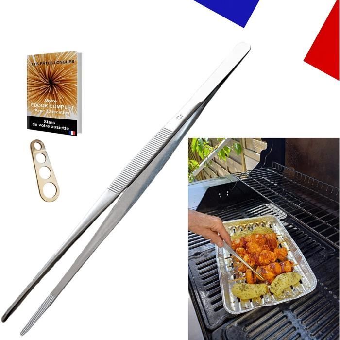 Pince De Cuisine Inox 30cm Avec Motif Tracteur - Pour Barbecue, Grillade - Acier Inoxydable - 13