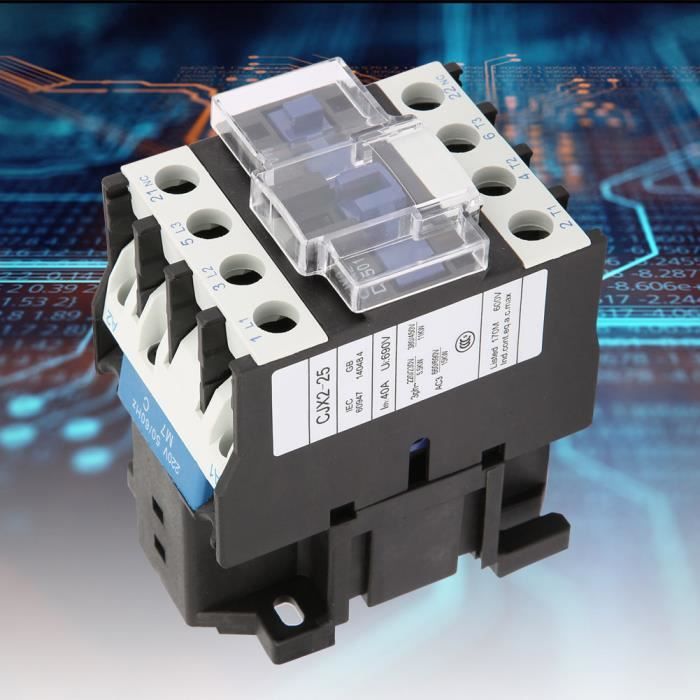 Contacteur Électrique Industriel CJX2-0910 - 220V AC, 9A, Pour Applications Alimentation & Distribution