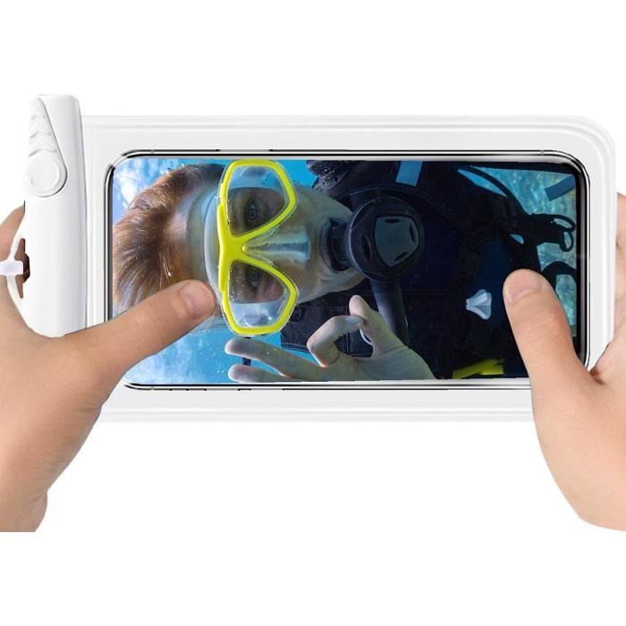 ??tui ??tanche Pour T?�l?�phone Portable, Flottant Large Clear Cell Holder Protector Avec Lani?�re 