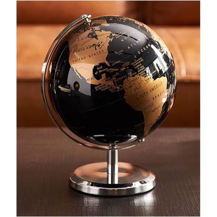Globe Terrestre Rotatif Vintage - Édition Ish - Décoration Bureau Et Outil éducatif Pour Enfants Et Adultes