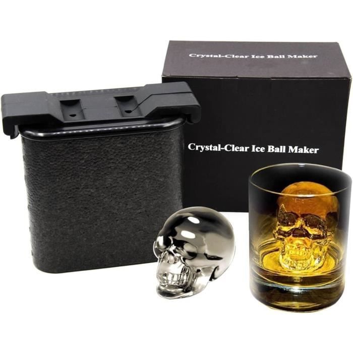 Moule à Glaçons Crâne En Silicone - 6 Crânes, Avec Couvercle Et Entonnoir, Pour Cocktails, Whisky, Gelée, Chocolat, Halloween