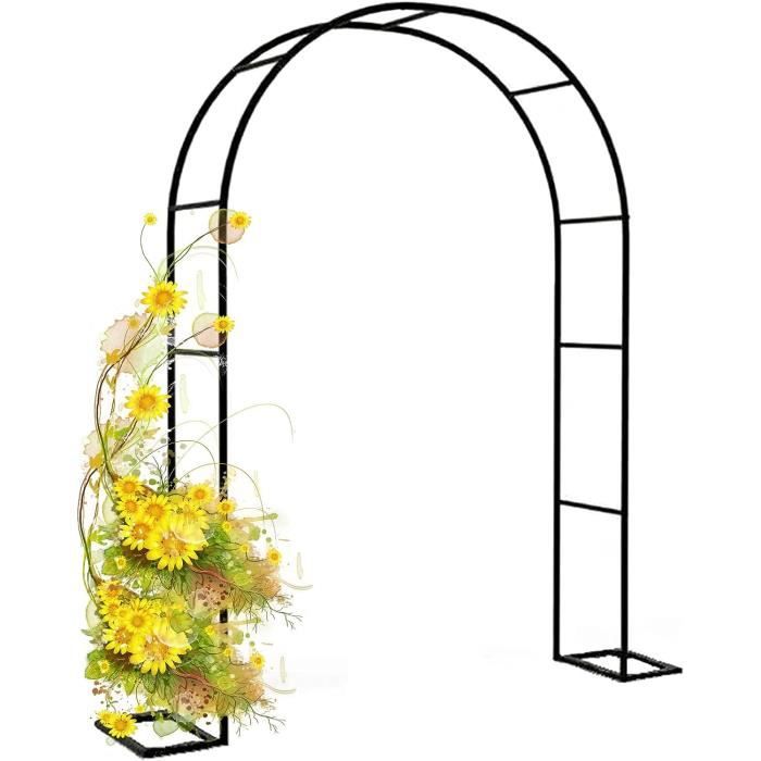 Relaxdays Arche à Rosiers 233 Cm - Arceau Jardin Support Plantes Grimpantes Vert Métal