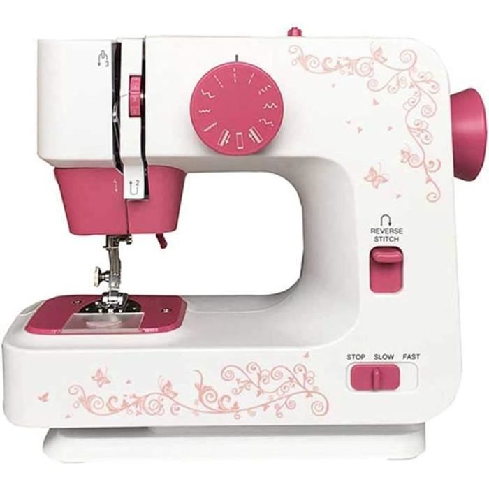 Machine à Coudre Débutant LetCart Machine à Coudre électrique LetCart Pour Débutants - 12 Programmes De Points, Double Fil - Taille Portable 27,5x12,1x26 Cm - Rose