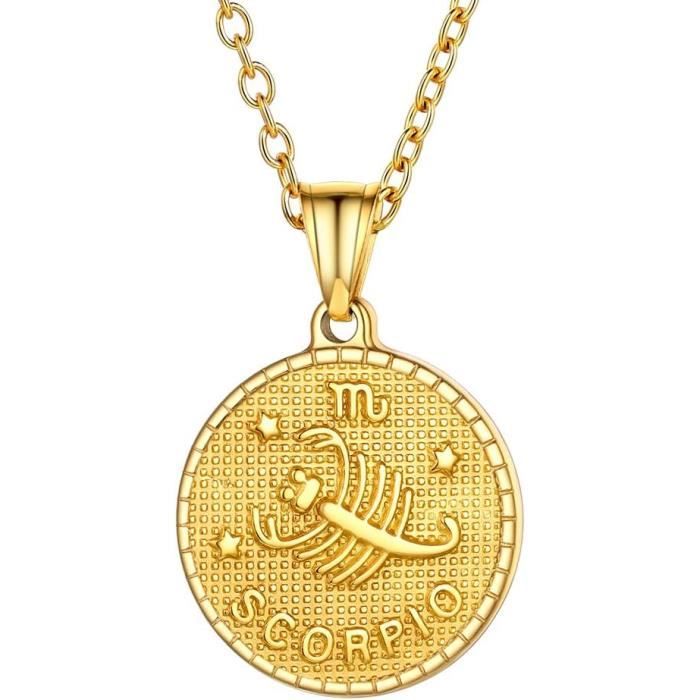 Pendentif Avec Gravure Or Jaune 9k Signe Astrologique Scorpion O12 Mm 609676 main image 0