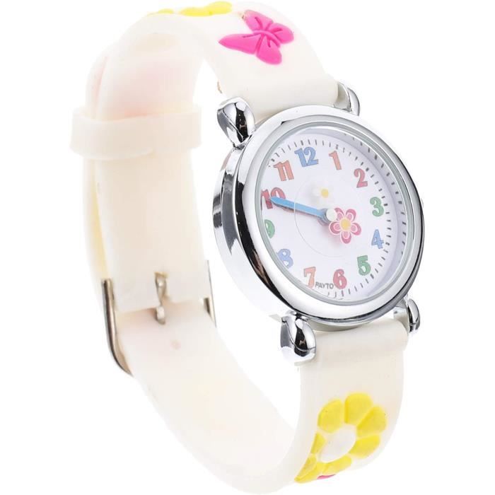 Zerodis - Montre Enfant Analogique étanche Avec Motif Lettres, Bracelet PU - Pour Garçons Et Filles De 3 à 12 Ans