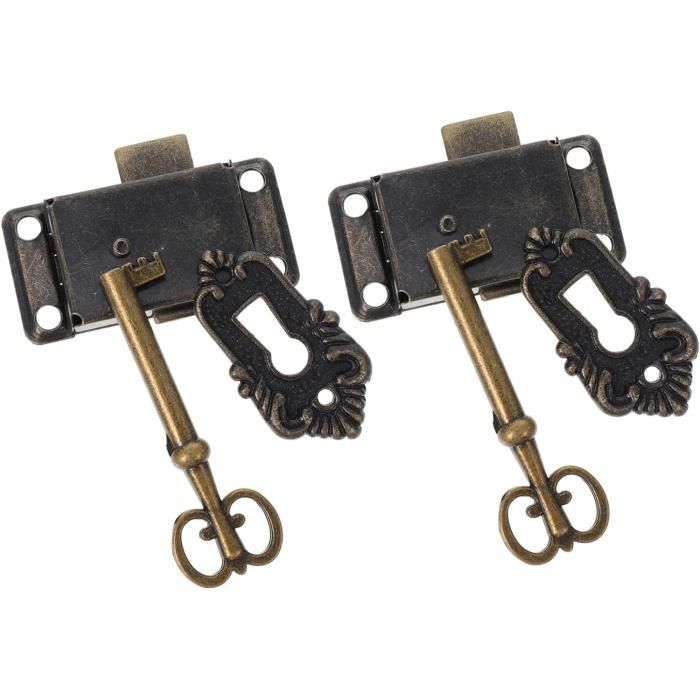 Verrou à Bouton Universel Pour Porte D'entrée Cylindre 45mm Acier