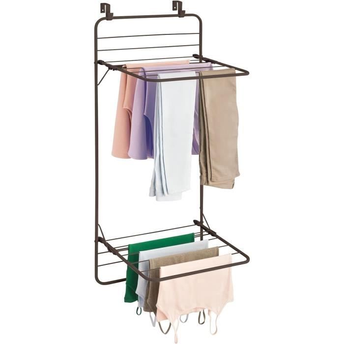 Erica Séchoir De Porte Plastique Rétractable 11m - Étendoir à Linge Compact Et Pratique