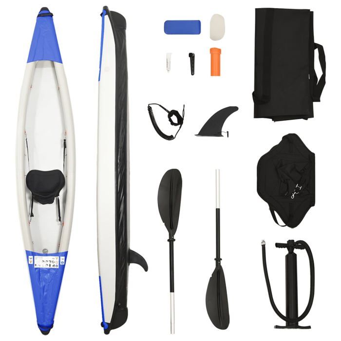vidaXL Kayak gonflable bleu 375x72x31 cm polyester 93433