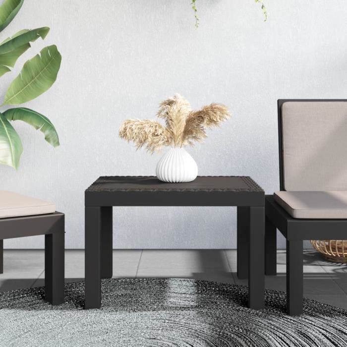 vidaXL Table de jardin anthracite 59x47x40 cm PP 364727
