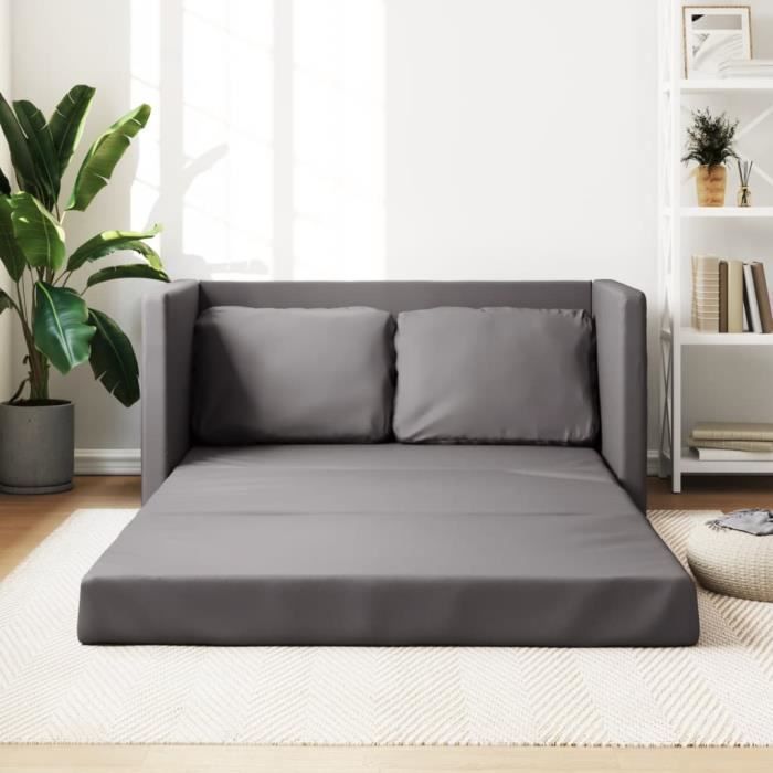 vidaXL Canapé-lit 2 en 1 gris 112x174x55 cm similicuir 353975