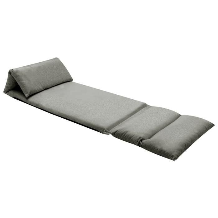vidaXL Chaise Pliable de Sol Siège de Salon Chaise Pliable de Salle de Séjour Couchage Temporaire Maison Intérieur Gris 325261