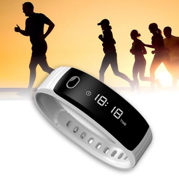 Bracelet Intelligent Tracker D'Activité - Podomètre, Moniteur Calories, Étanche, Alarme Vibrante - Homme/Femme