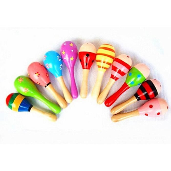 1pc Maracas Bois Jouet Instrument Musical Ovale Instruments De Musique En Bois Pour Bebe Enfant Couleur Aleatoire 12cm Coule M501 Cdiscount Instruments De Musique