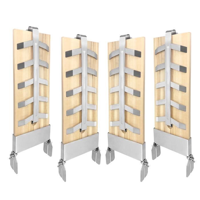 Planche à Saumon BBQ-Toro Acier Inoxydable - 50x15cm - Inclinaison Réglable 5 Niveaux - Pour Barbecue