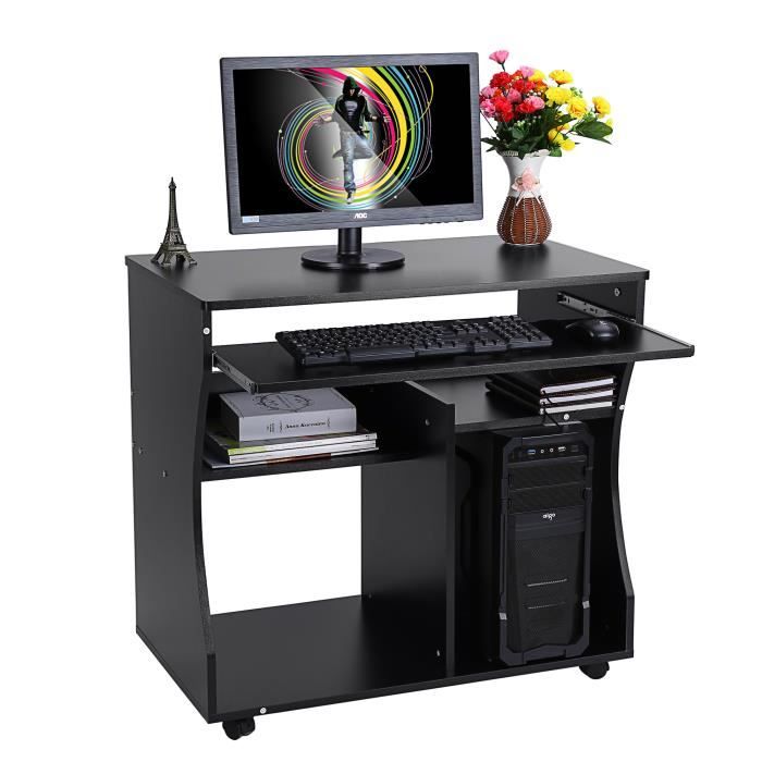 Bureau D Ordinateur En Bois Table D Ordinateur Noir Achat Vente Meuble Informatique Bureau D Ordinateur En Bois Soldes Sur Cdiscount Des Le 20 Janvier Cdiscount