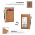 Porte-Cartes RFID en Cuir -7Fentes Format Carte Bancaire & 1 Fente Carte d'Identité - Portefeuille Élégant pour Homme & Femme-1
