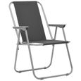 Joli & Mode 8522 - Lot de 2 Chaises pliante de camping Design Moderne - Chaise de Plage 52 x 59 x 80 cm Gris-1