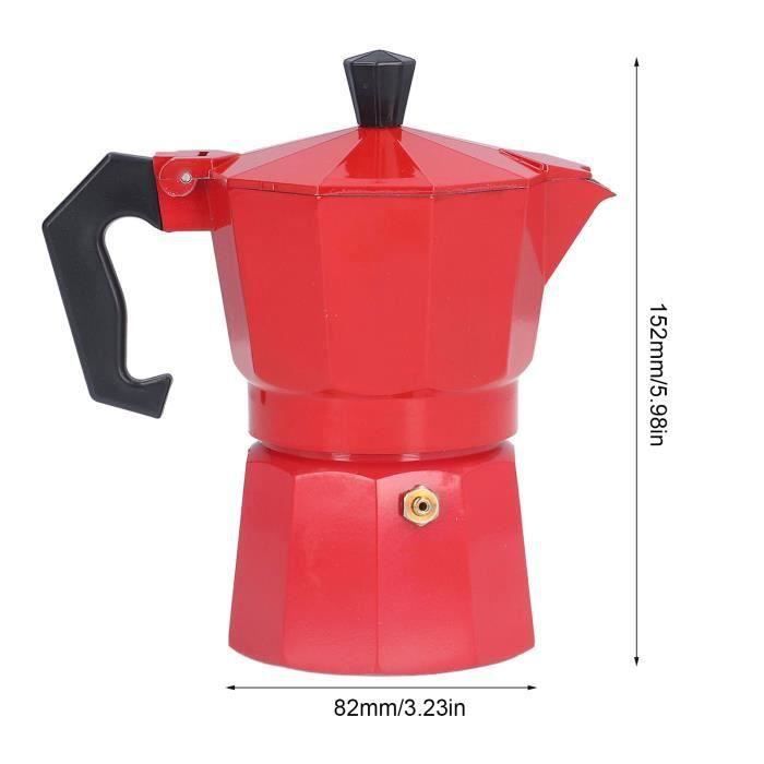 Cafetière à 3 tasses classique italienne en aluminium, cafetière à vaisselle portable avec poignée anti-brûlure pour camping, bureau (bleu Cafetière à 3 tasses classique italienne en aluminium, cafetière à vaisselle portable avec poignée anti-brûlure pour camping, bureau (bleu
