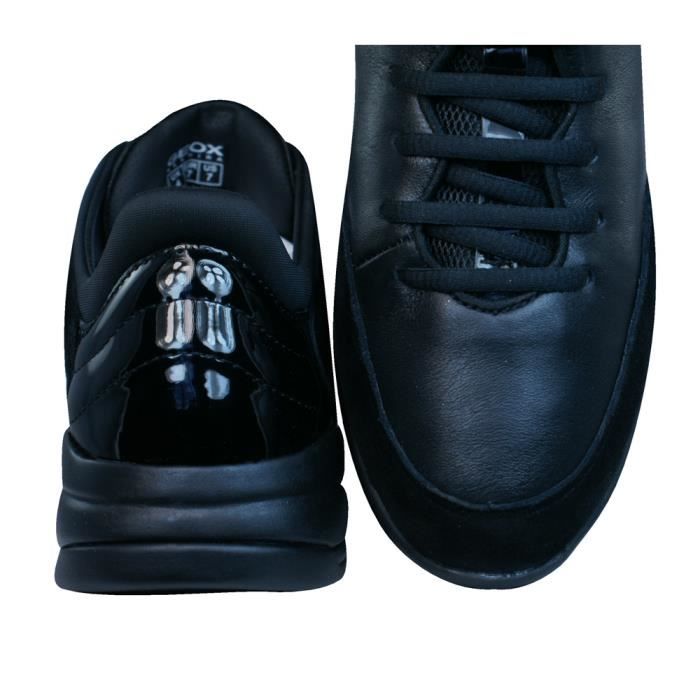 Baskets en cuir pour femmes Geox D Sfinge A Noir Lacets Adulte Noir Cdiscount Chaussures