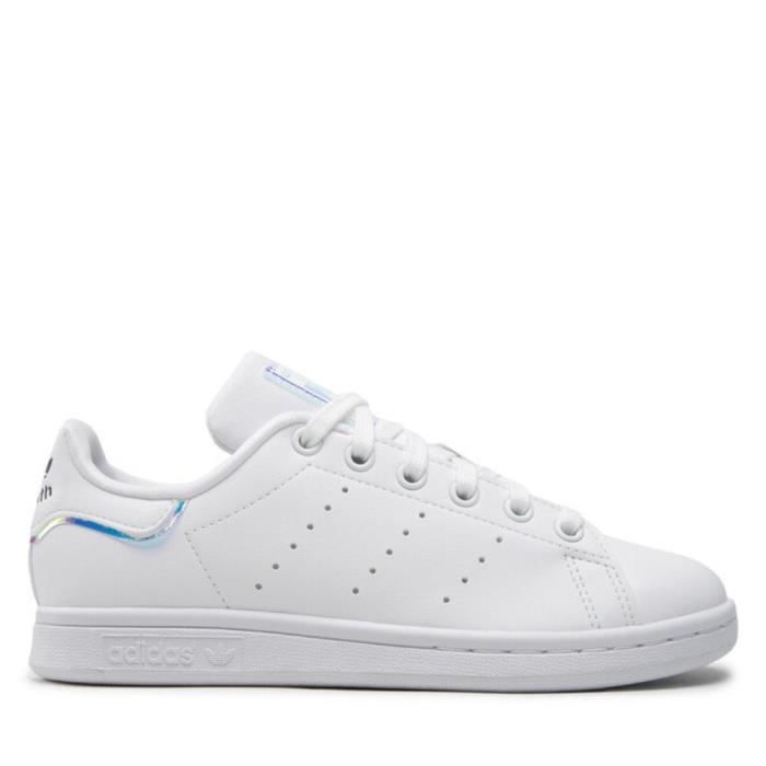 Chaussures Femme ADIDAS Stan Smith J Blanc Synth tique Lacets