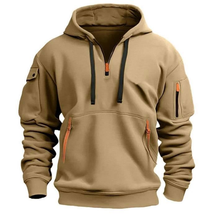 Sweat Homme Sun City - Bleu, Fermeture éclair Intégrale - Taille M