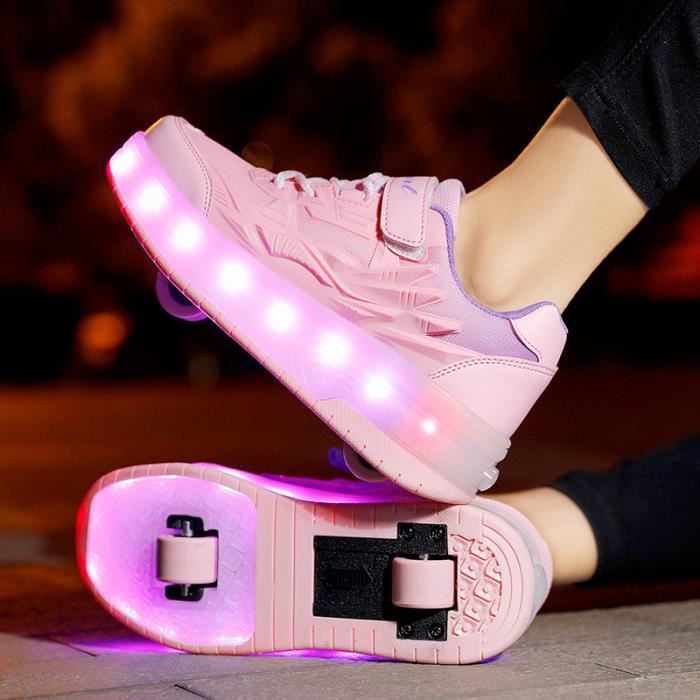 Baskets À Roulettes Pour Garçons Et Filles, Chaussures Lumineuses