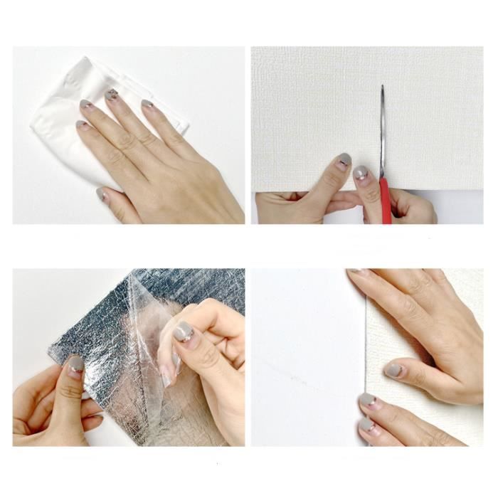 Rouleau Papier Peint PVC Autocollant 10m X 45cm - Uni, Lavable - Déco Maison