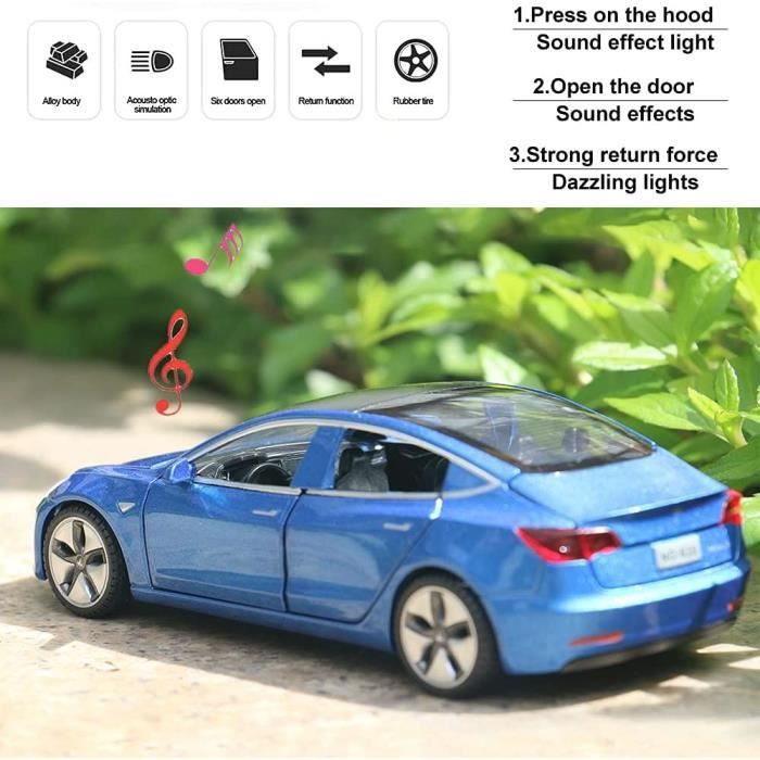 Modèle de voiture pour Tesla Model 3 jouet voiture bleu, vert