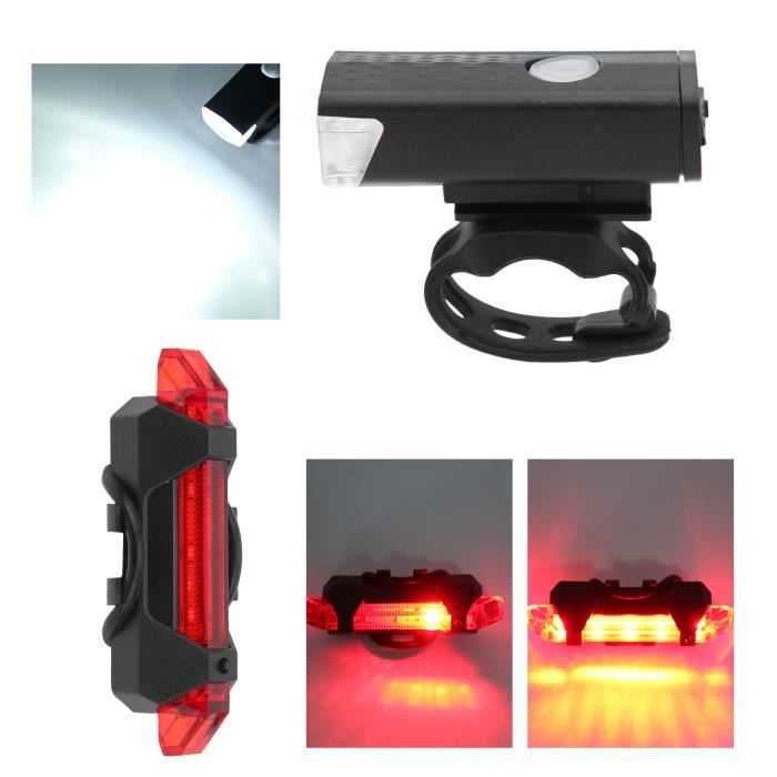 Feu Arrière Vélo USB Rechargeable – Rouge/Bleu/Blanc, 5 Ou 6 Modes, étanche IP43, Super Lumineux COB