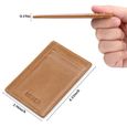 Porte-Cartes RFID en Cuir -7Fentes Format Carte Bancaire & 1 Fente Carte d'Identité - Portefeuille Élégant pour Homme & Femme-2