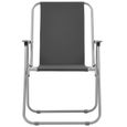Joli & Mode 8522 - Lot de 2 Chaises pliante de camping Design Moderne - Chaise de Plage 52 x 59 x 80 cm Gris-2
