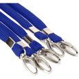 Bleu Cordons Tour de Cou Lanière anti-étouffement - Gâchette pivotant en métal tubulaire Lanyard pour Porte Badge 10 Pièces-2