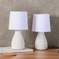BRUBAKER - Lampe de table/de chevet - Lot de 2 - Design scandinave/moderne - Hauteur 28 cm - Pied en Céramique-2