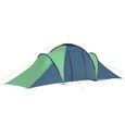 Tente de camping 6 personnes Bleu et vert MEN-2