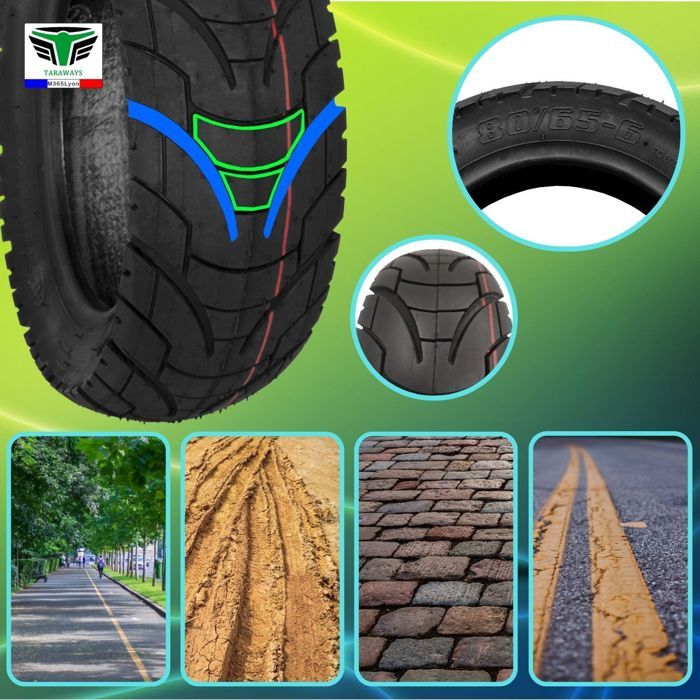 Pneumatico Stradale Tubeless 10 Pollici 80/65-6.5 Per Monopattino Elettrico KUGOO/PRO, 255*80