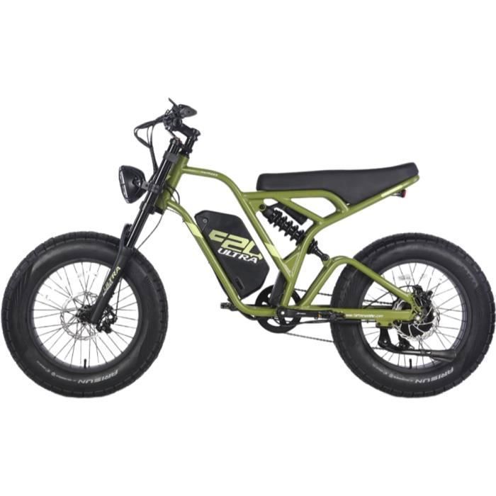 velo electrique Fafrees F20 Ultra Autonomie 100km Moteur 750W Doubles amortisseurs 20 pouces VTT Fat bike 48V25Ah Vert