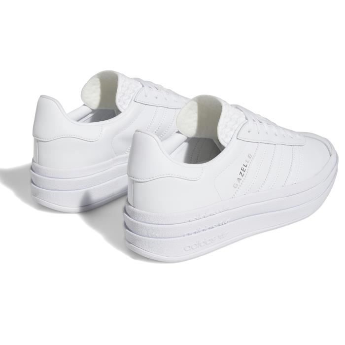 Chaussures Adidas Gazelle Bold W Blanc Femme Lacets Cuir