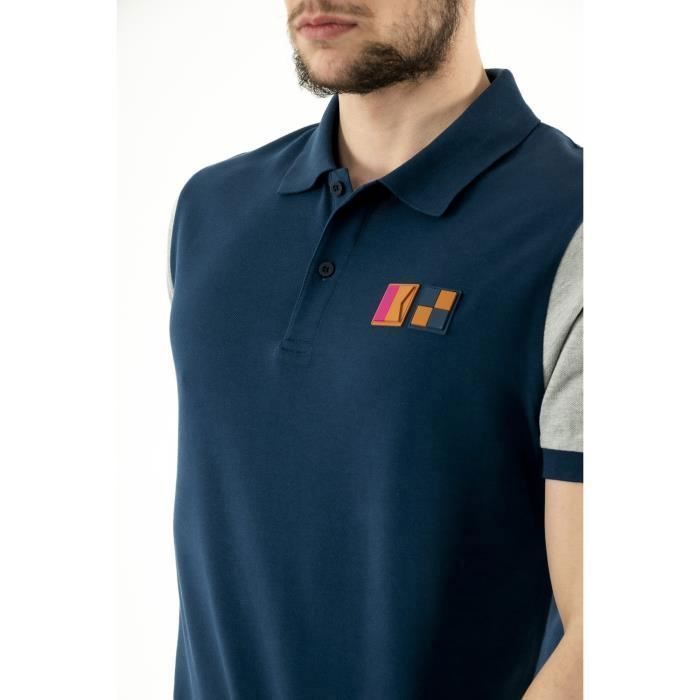 Polos Aigle Lertera 20 Narval Bleu Homme Slim Manches Courtes Col Polo