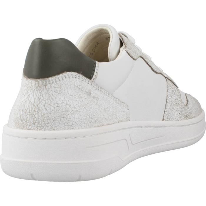 Basket Homme GEOX 134216 Blanc Semelle int. Micro Gome Doublure Textile Semelle amovible Blanc Cdiscount Chaussures