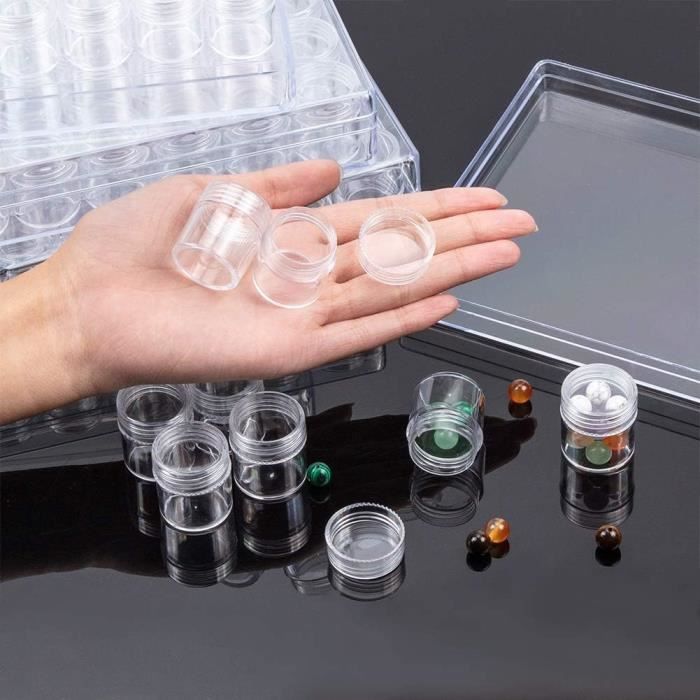 3 Jeux 90 Pcs Plastique Transparent Boîte De Rangement Boîtes De