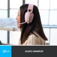 Logitech - Casque d'écoute léger sans fil avec Micro anti-bruit de fond - Zone Vibe 100 - Rose-3