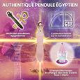 Pendule Égyptien de Radiesthésie THOT en QUARTZ ROSE | Pendule Divinatoire Magnétiseur en Quartz Rose-3