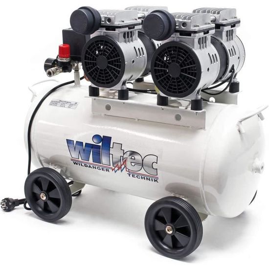 Compresseur d'air sans huile avec Réservoir de 50l 2CV, 220l-m und 2x750W  Silencieux Outil d'atelier - 61018 - Cdiscount Bricolage