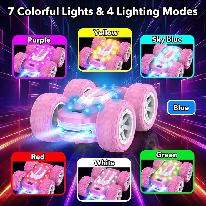 Voiture Telecommandee Fille Jouet Enfant 8 9 10 11 12 Ans 4Wd Voiture Cascadeuse 360 Rotation Avec Lumiere Led Rc Drift Course Ca Cdiscount Jeux Jouets