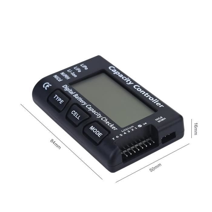 Testeur De Batterie Lithium 1S - Compatible JST, MCPX, MCX, Pour LiFe, LiPo, Li-Hv, Affichage Numérique 0.36"